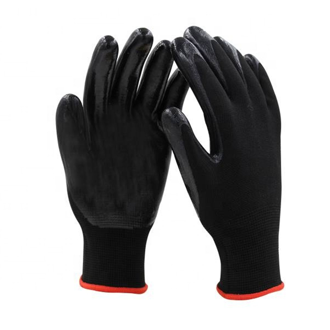 13G COLORED NITRILE COATED GLOVES