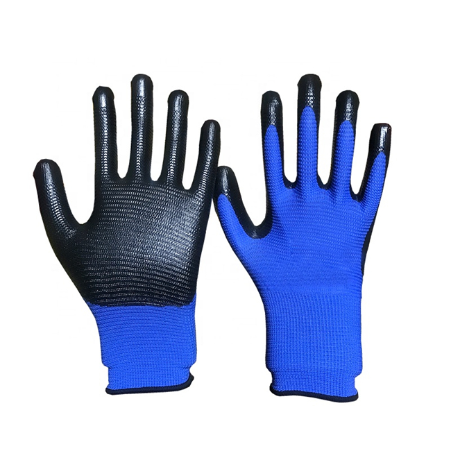 ZEBRA STRIPED NITRILE COATED GLOVES